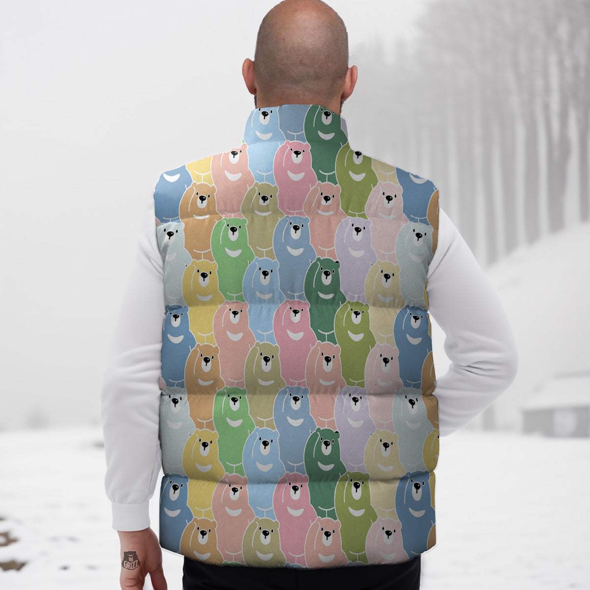 Polar Bear Print Pattern Down Vest