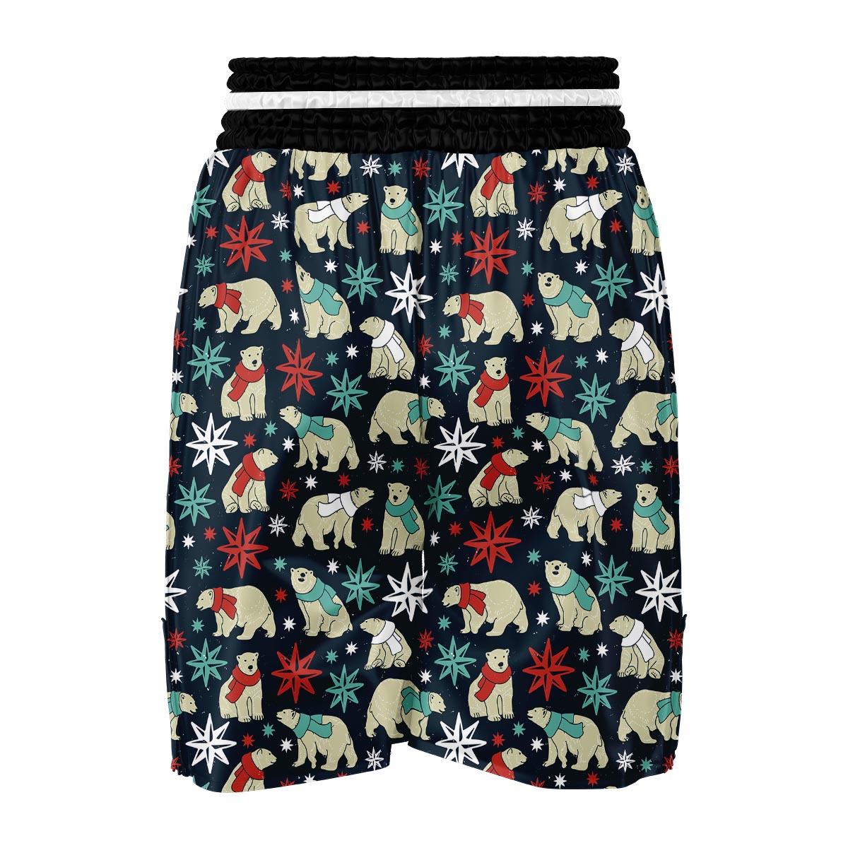 Polar Bear Snow Christmas Pattern Print Boxing Shorts-grizzshop