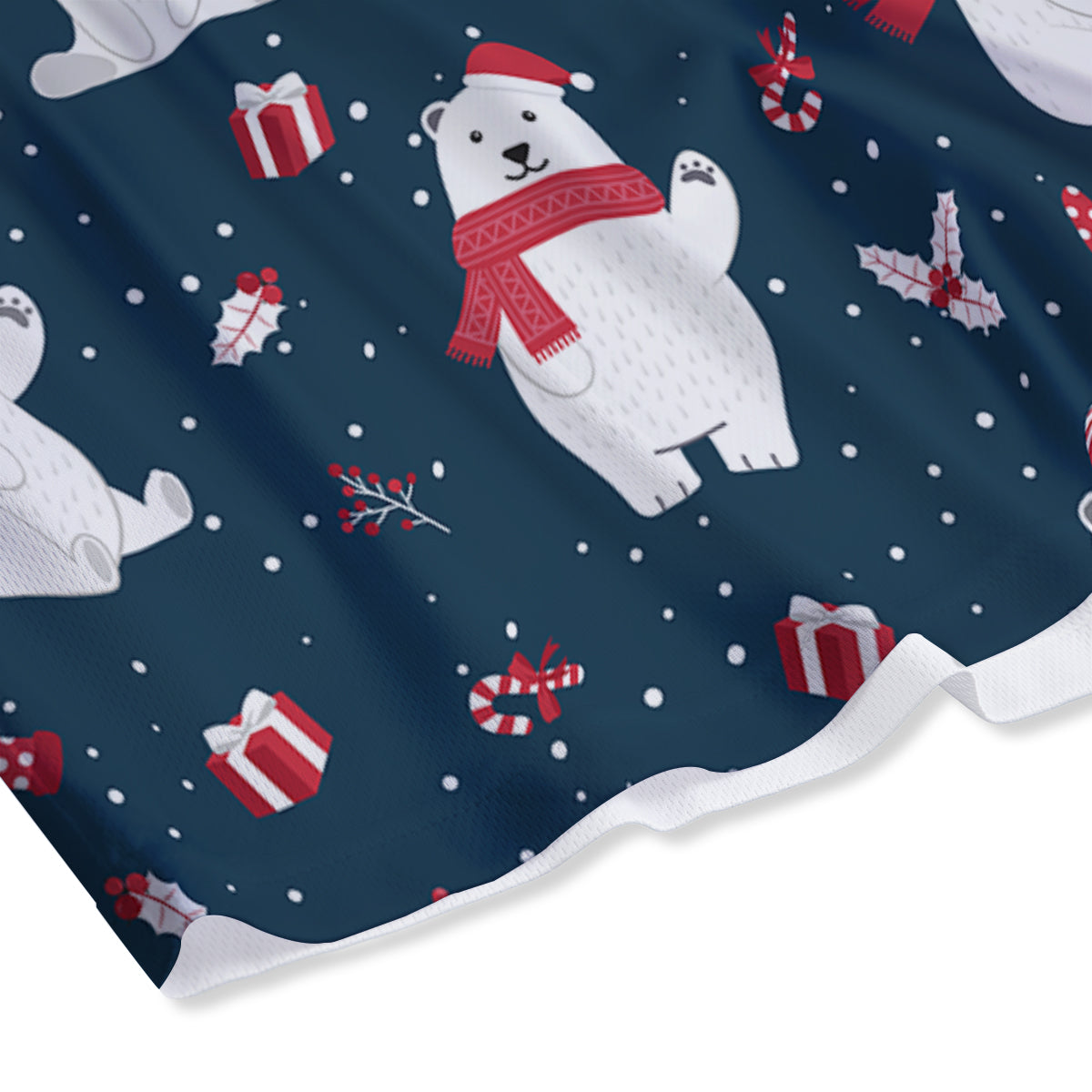 Polar Bear Xmas Print Pattern Mesh Shorts