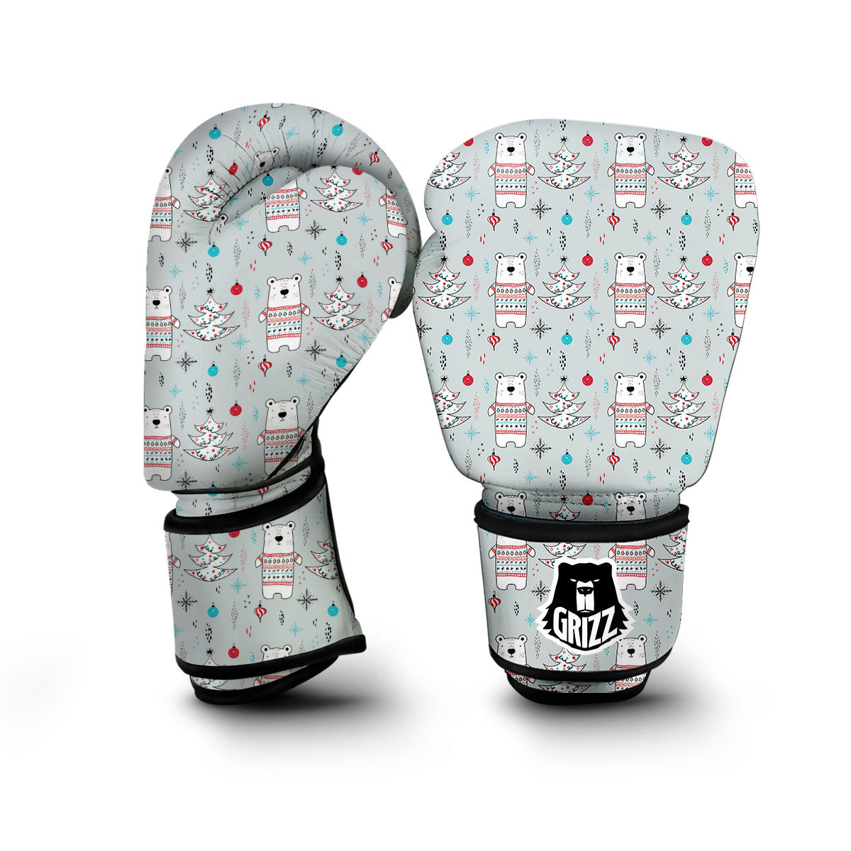 Polar Christmas Doodle Boxing Gloves-grizzshop