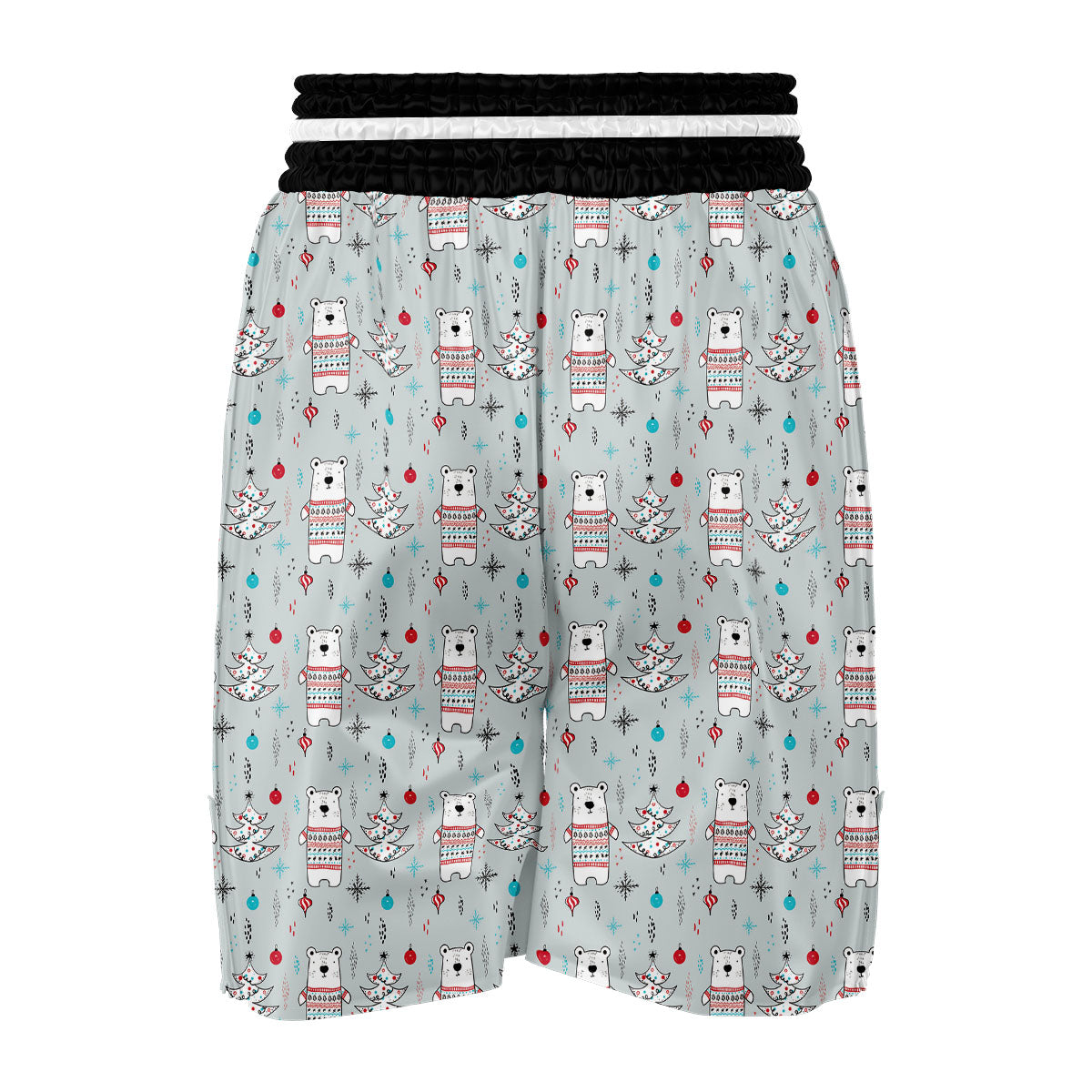 Polar Christmas Doodle Boxing Shorts-grizzshop