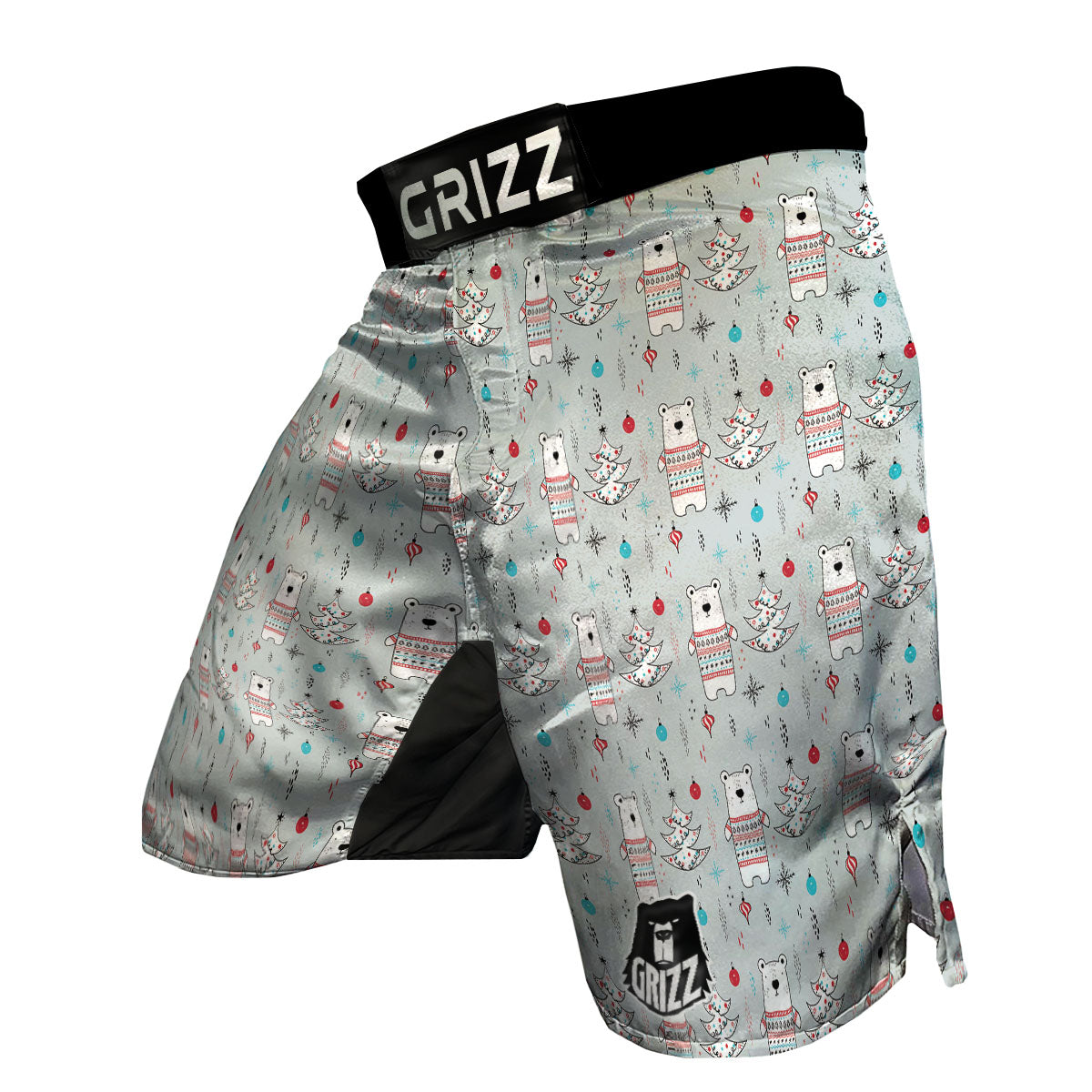 Polar Christmas Doodle MMA Shorts-grizzshop