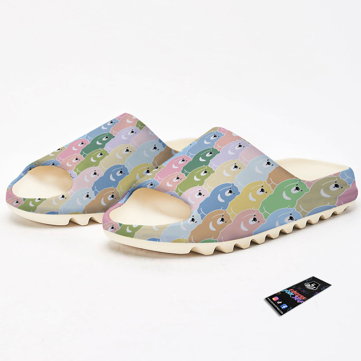 Polar Bear Pastel Print Pattern Sandals-grizzshop