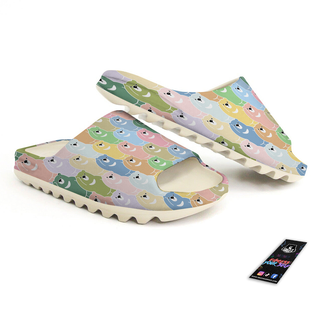 Polar Bear Pastel Print Pattern Sandals-grizzshop