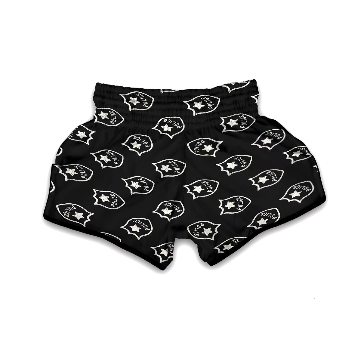 Police Pattern Print Muay Thai Boxing Shorts-grizzshop