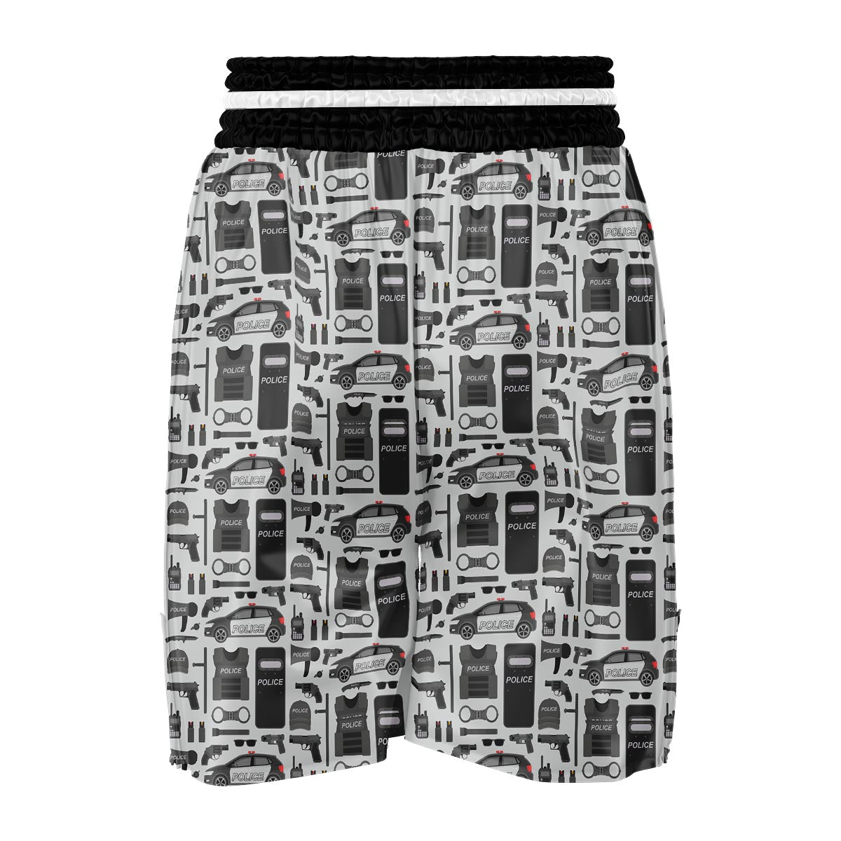Police Print Pattern Boxing Shorts-grizzshop
