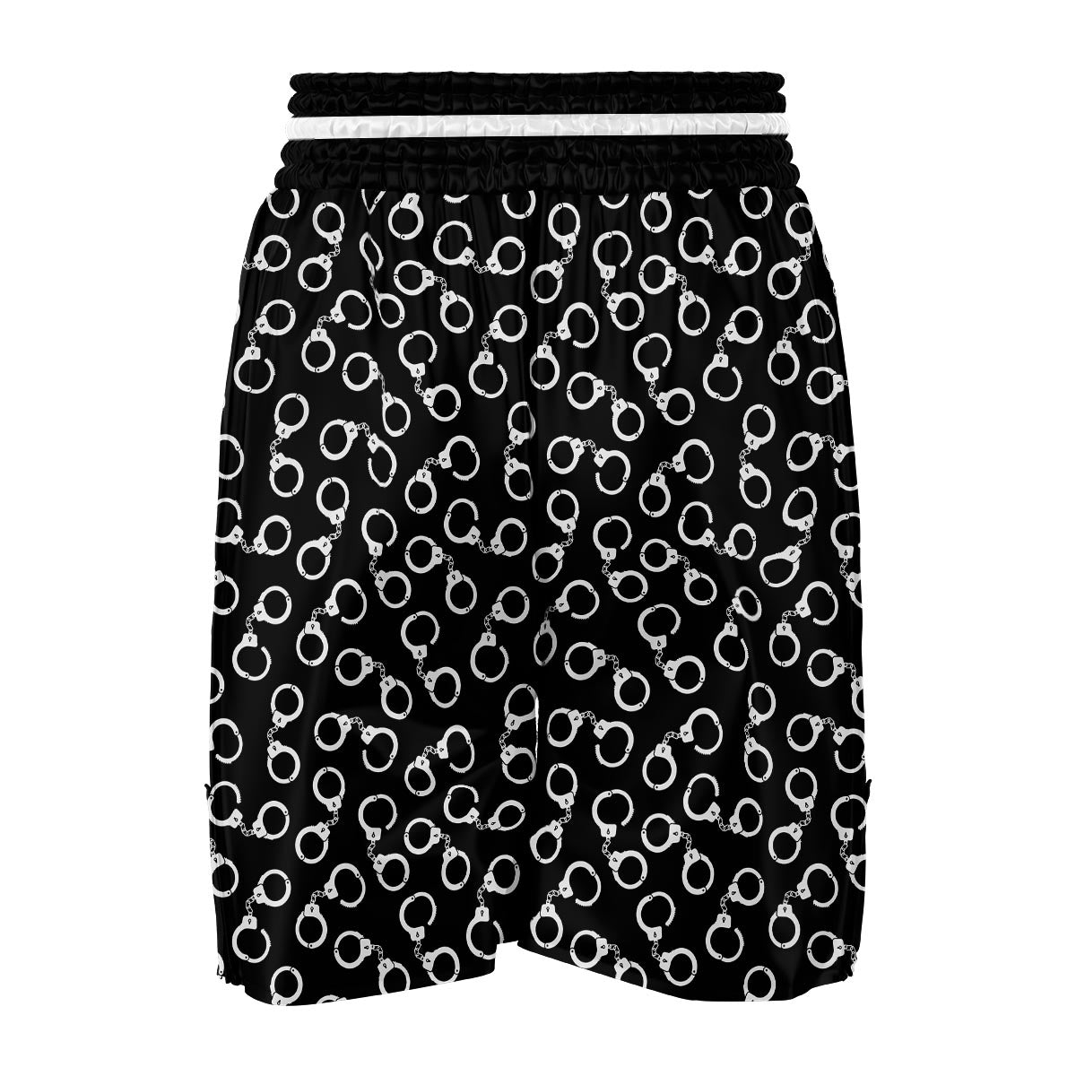Police Shackle Pattern Print Boxing Shorts-grizzshop