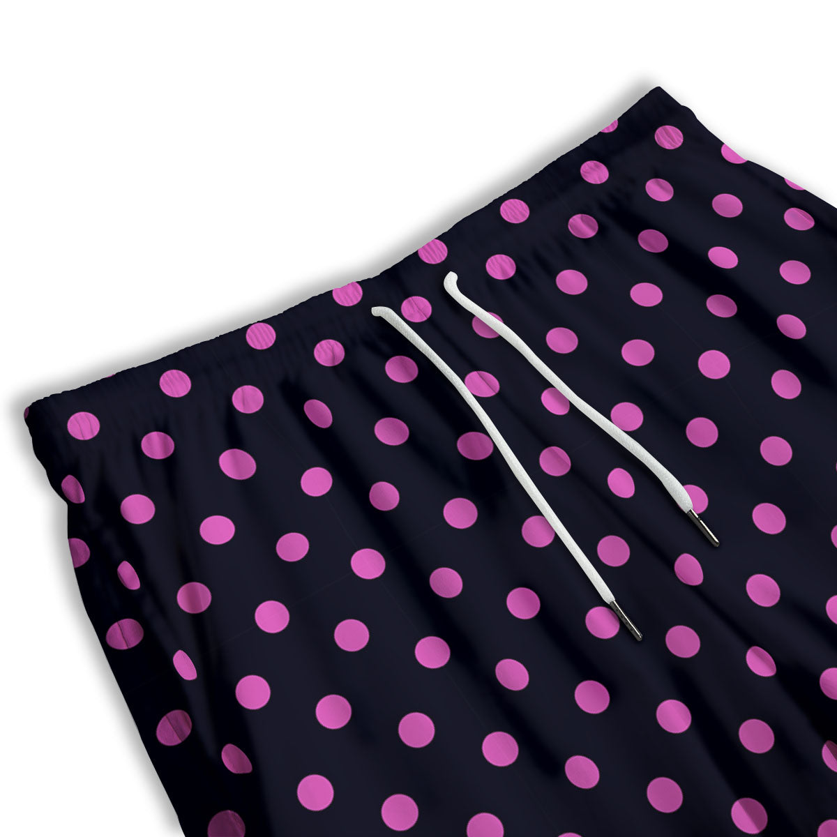 Polka Dot Black And Pink Print Pattern Men's Athletic Shorts