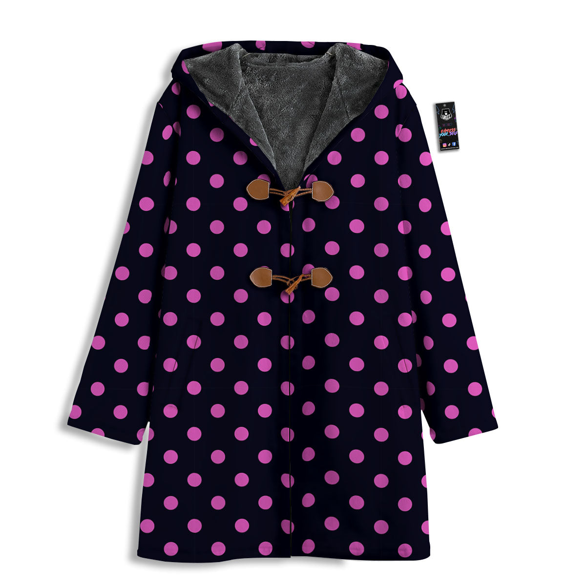 Polka Dot Black And Pink Print Pattern Men's Windbreaker Jacket-grizzshop