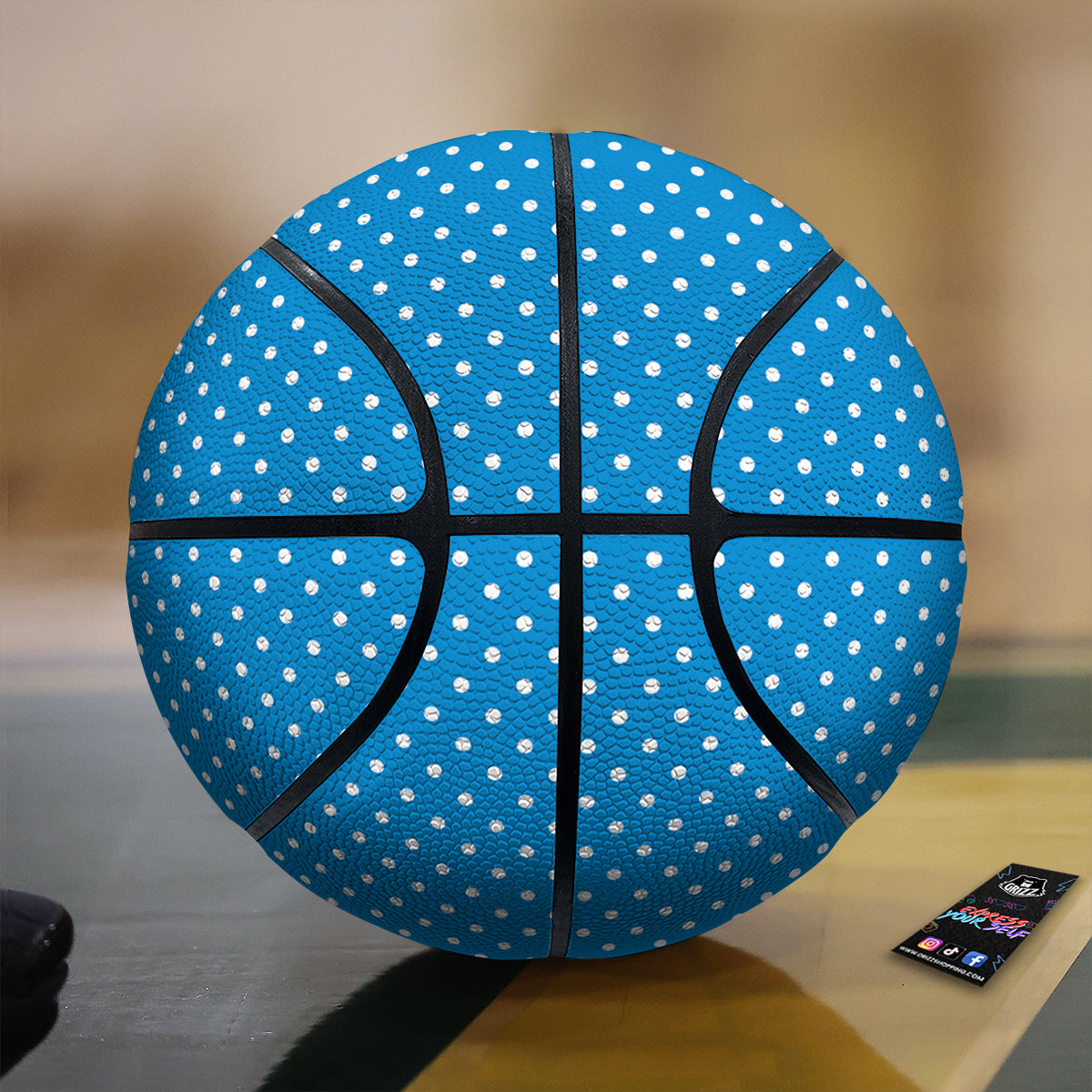 Polka Dot Blue And White Print Pattern Basketball