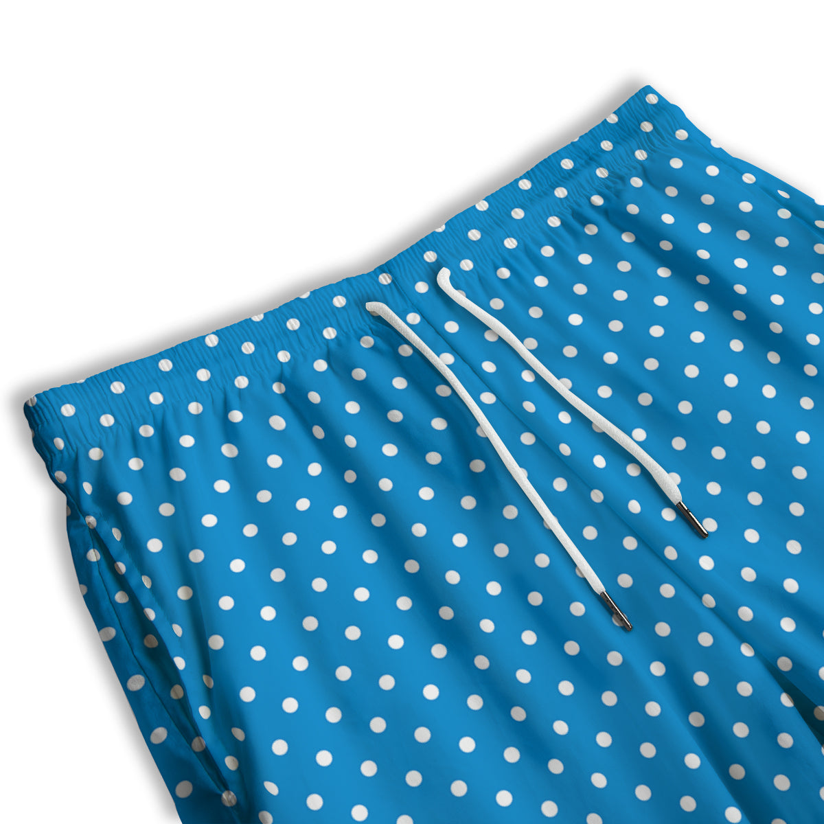 Polka Dot Blue And White Print Pattern Men's Athletic Shorts