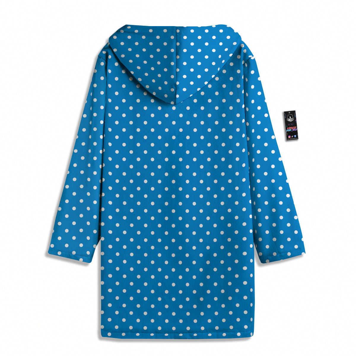 Polka Dot Blue And White Print Pattern Men's Windbreaker Jacket-grizzshop