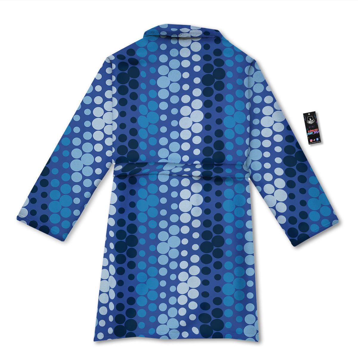 Polka Dot Blue Striped Print Pattern Bathrobe-grizzshop