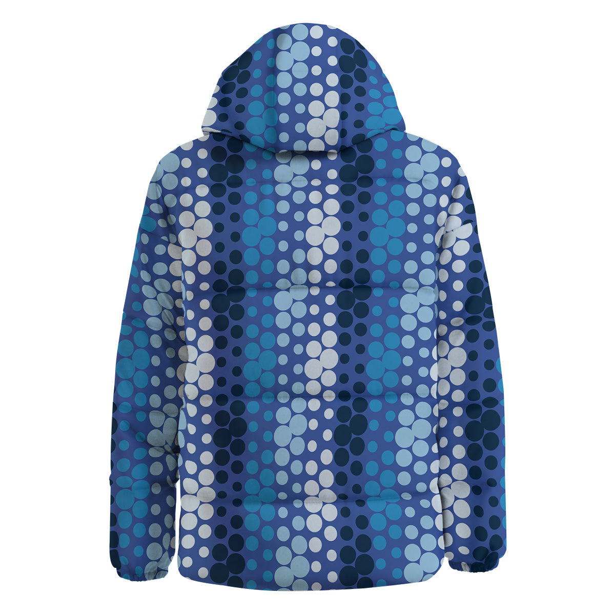 Polka Dot Blue Striped Print Pattern Down Jacket-grizzshop