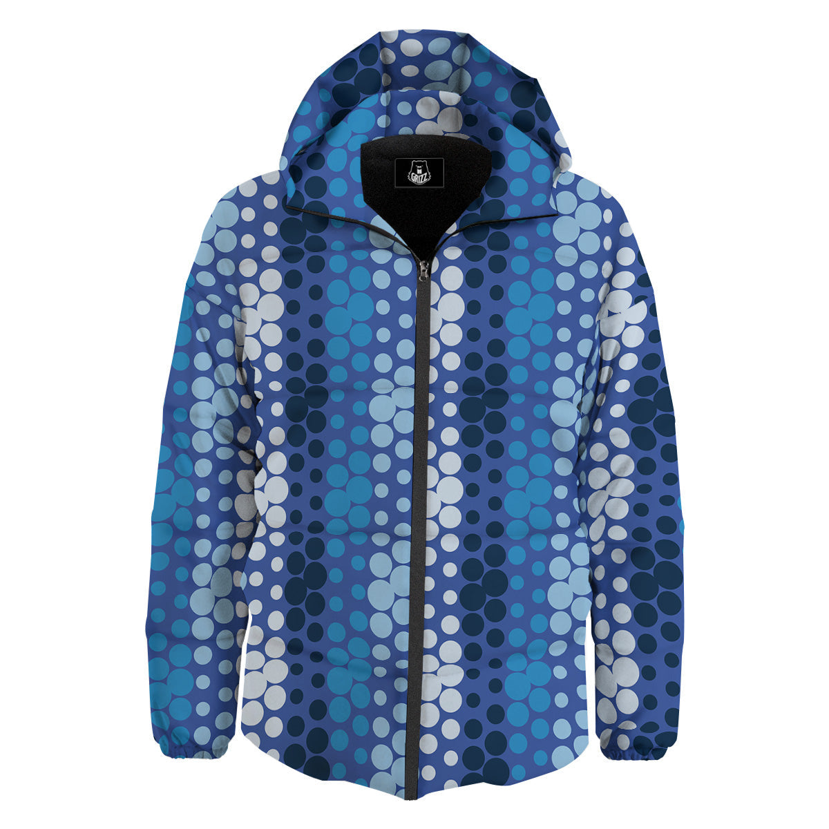 Polka Dot Blue Striped Print Pattern Down Jacket-grizzshop