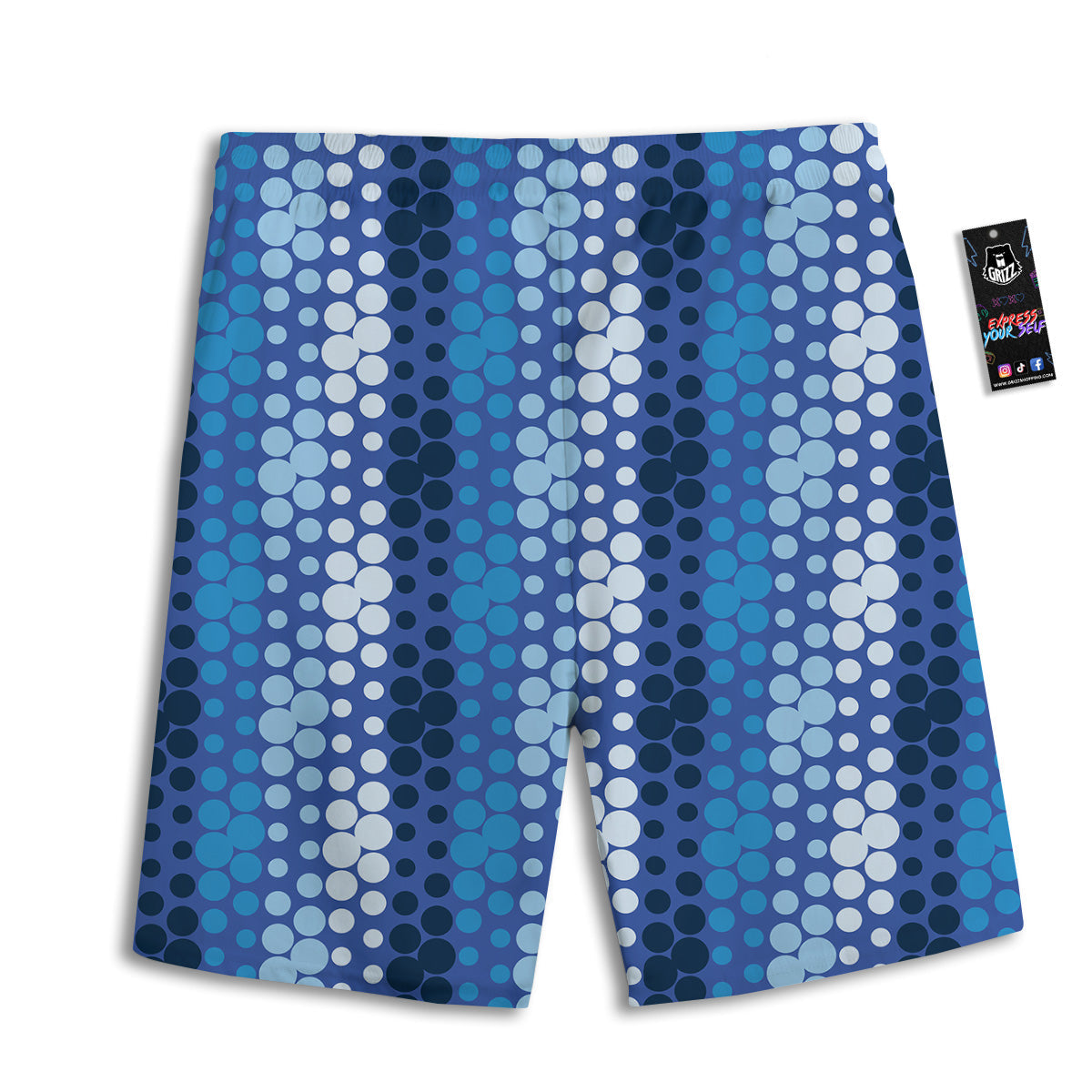 Polka Dot Blue Striped Print Pattern Men's Athletic Shorts