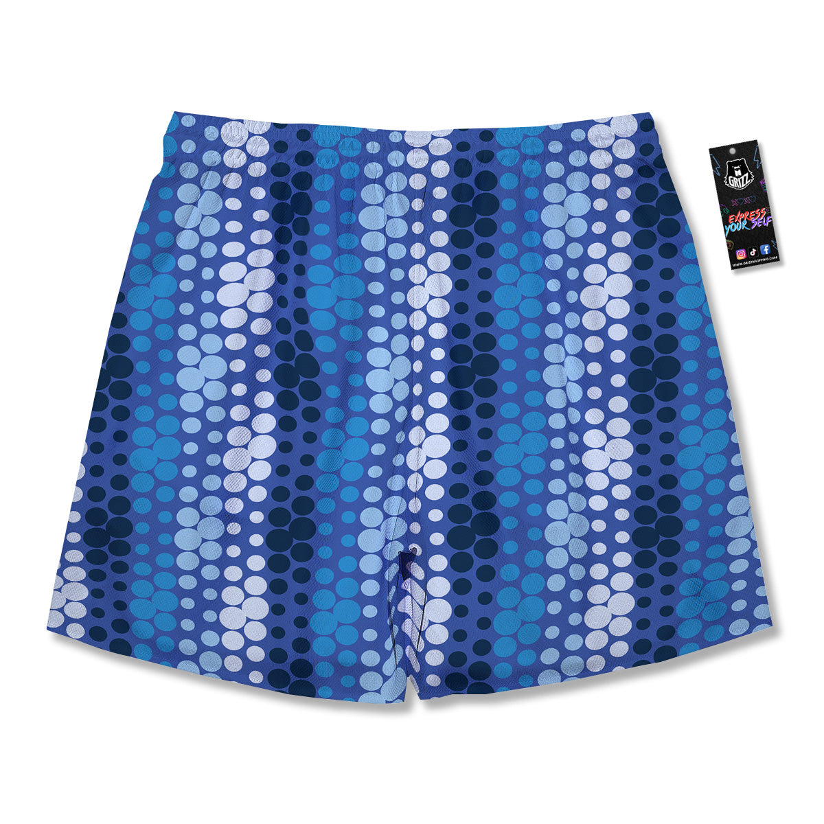 Polka Dot Blue Striped Print Pattern Men's Running Shorts-grizzshop