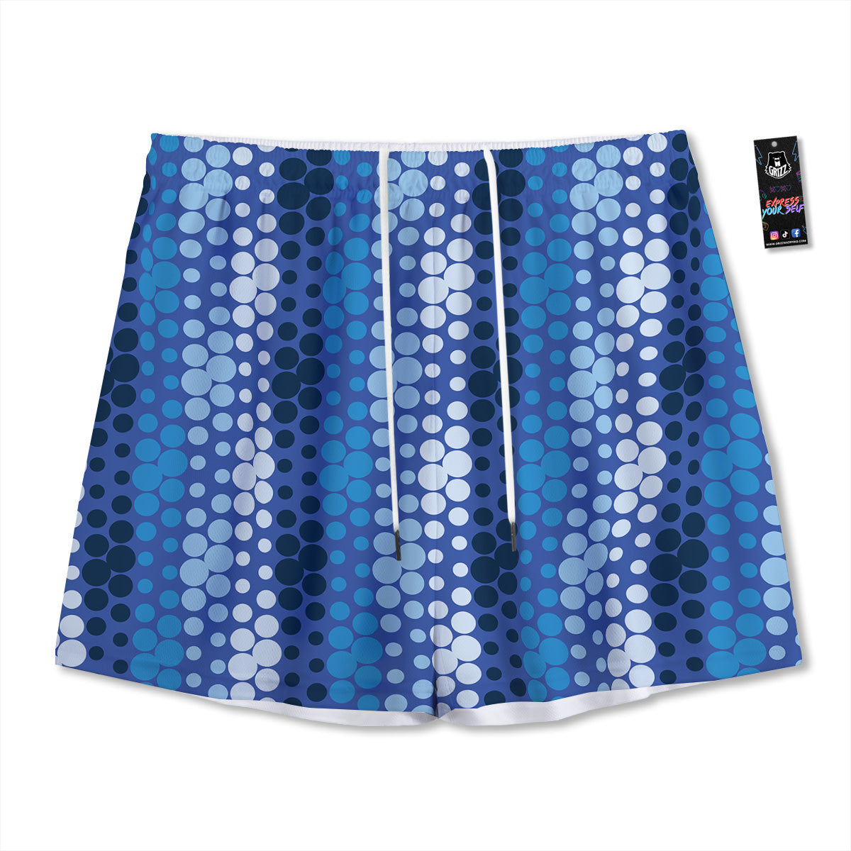 Pug Geometric Print Pattern Mesh Shorts
