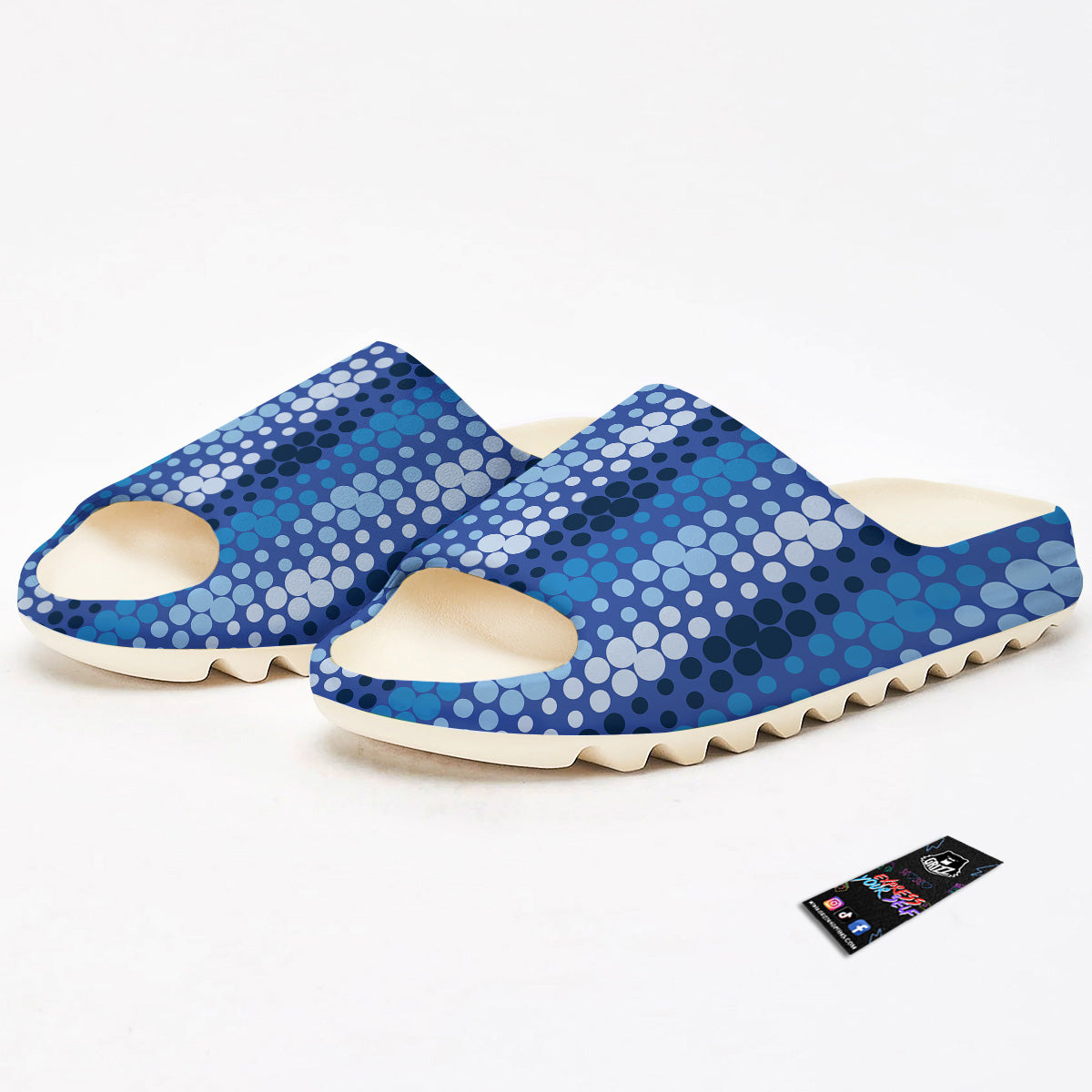 Polka Dot Blue Striped Print Pattern Sandals-grizzshop