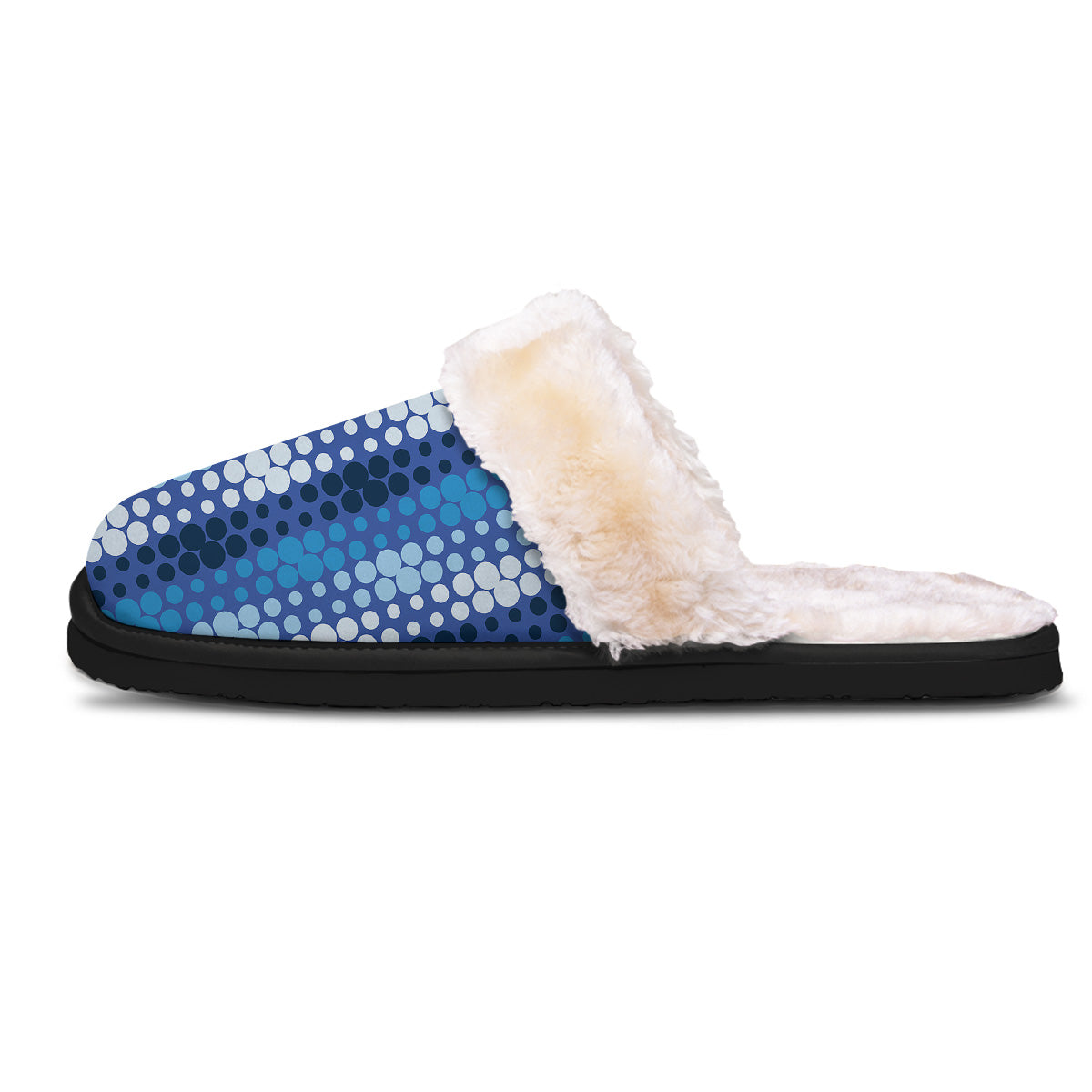Polka Dot Blue Striped Print Pattern Slippers-grizzshop