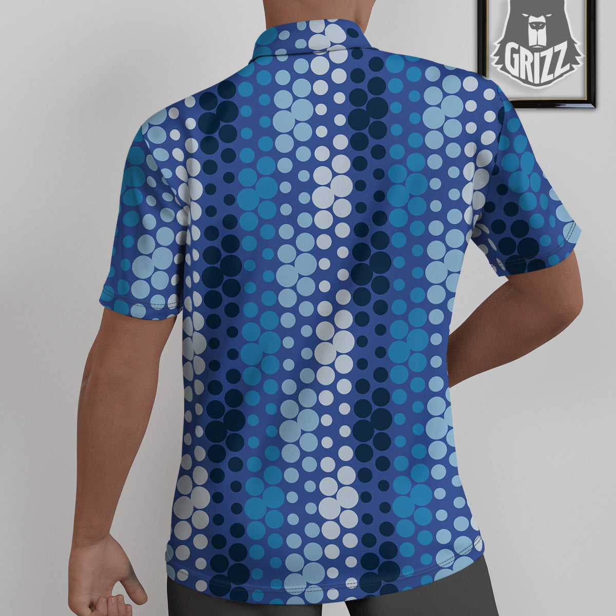 Polka Dot Blue Striped Print Pattern Untucked Shirts-grizzshop