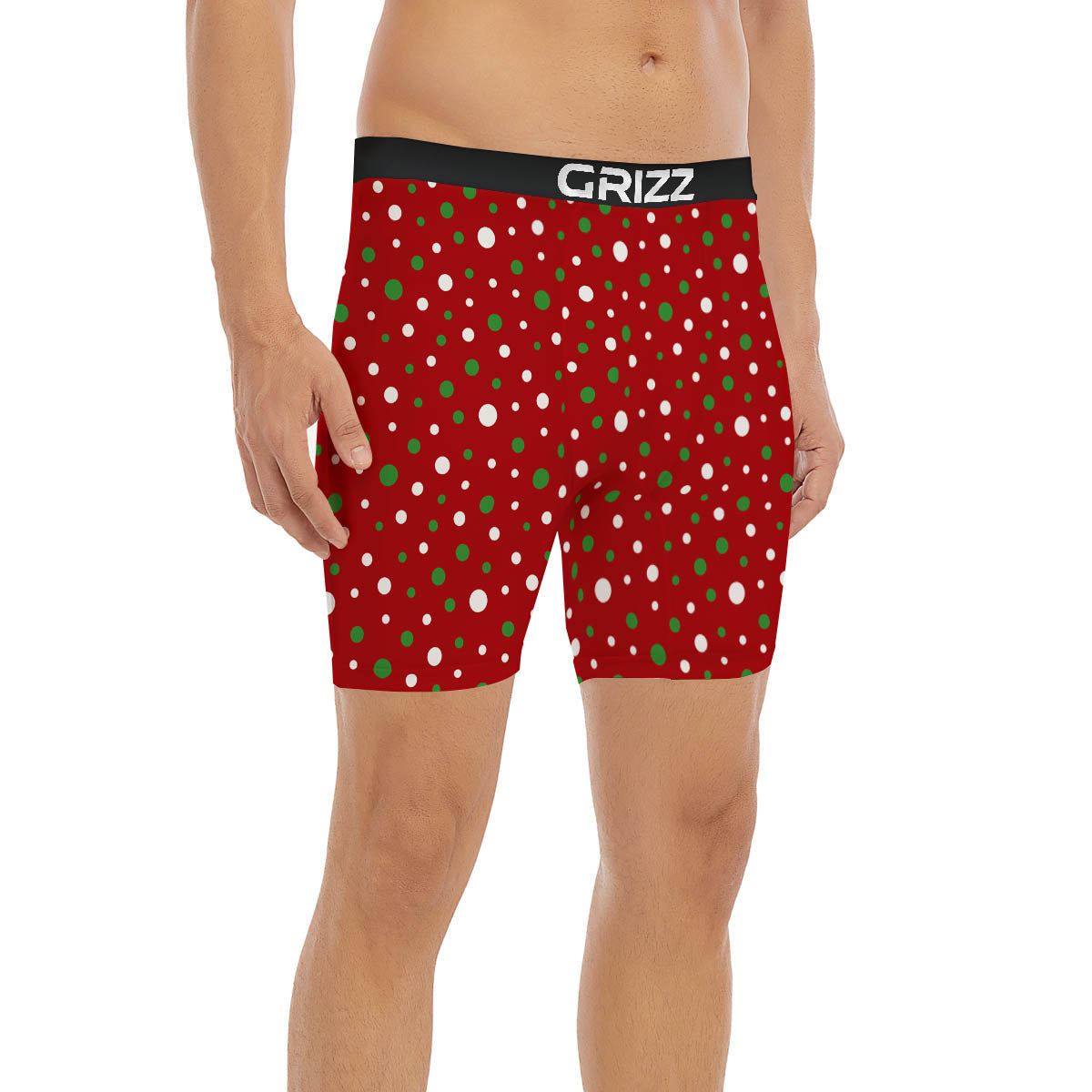 Polka Dot Christmas Style Print Pattern Boxer Briefs-grizzshop