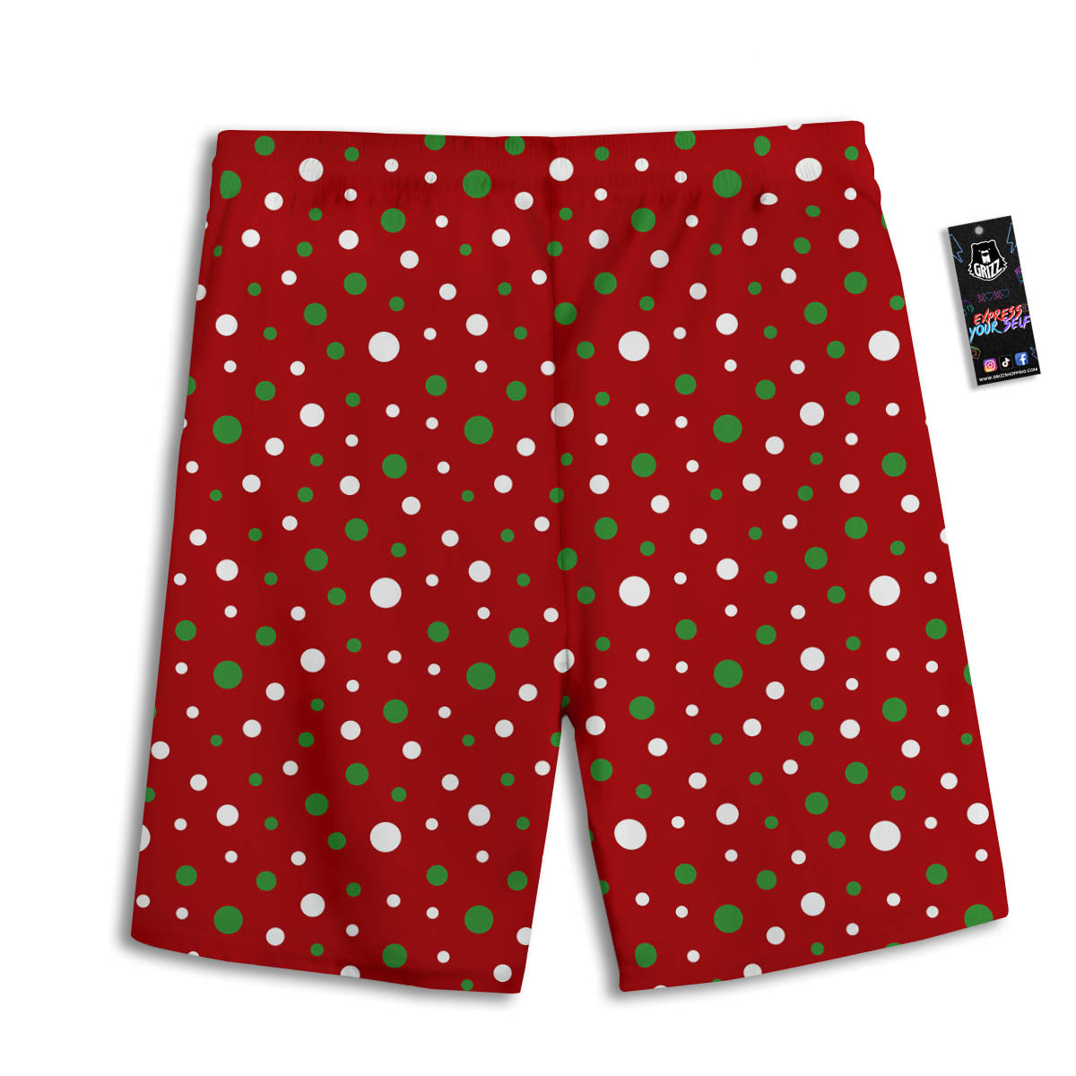 Polka Dot Christmas Style Print Pattern Men's Athletic Shorts