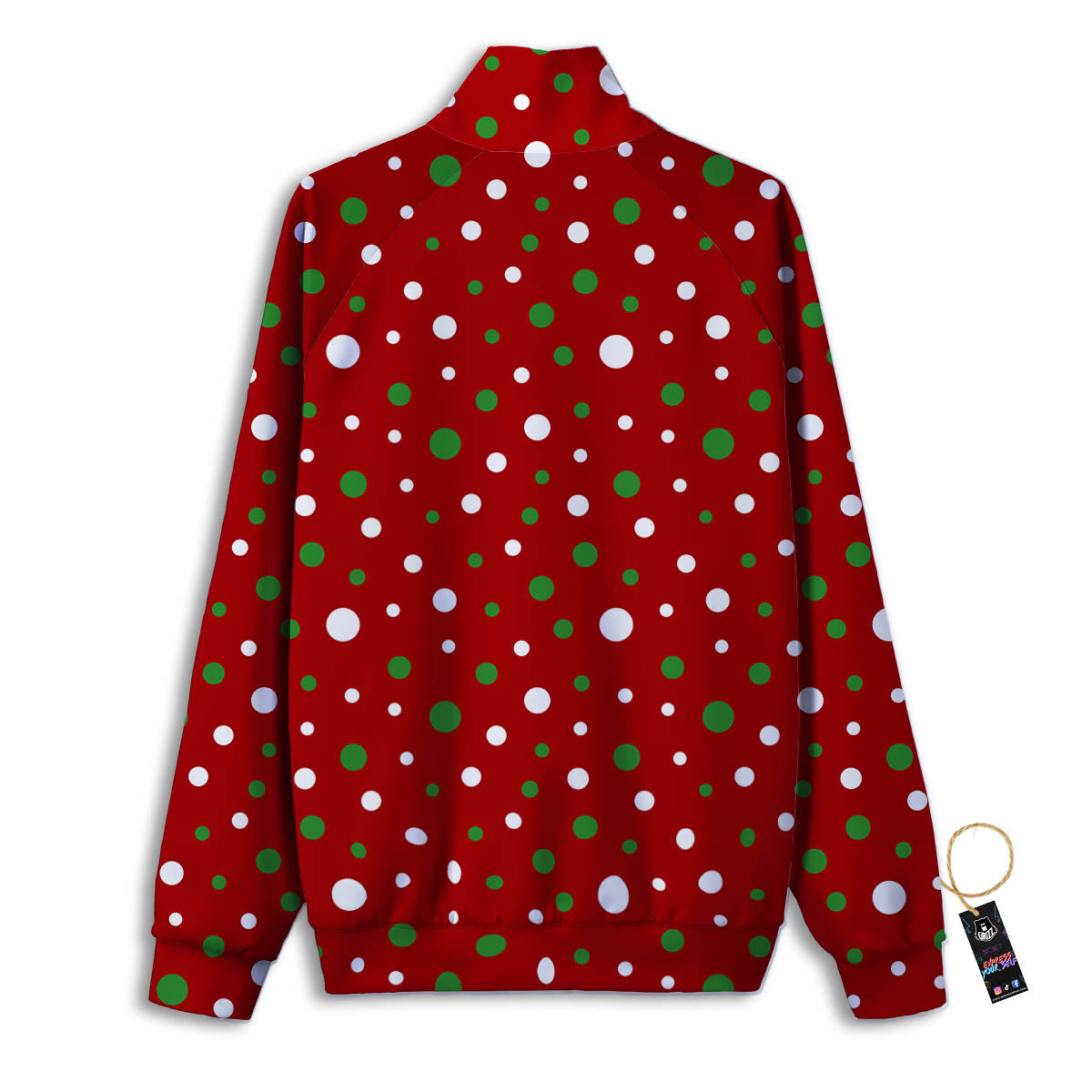 Polka Dot Christmas Style Print Pattern Track Jacket-grizzshop