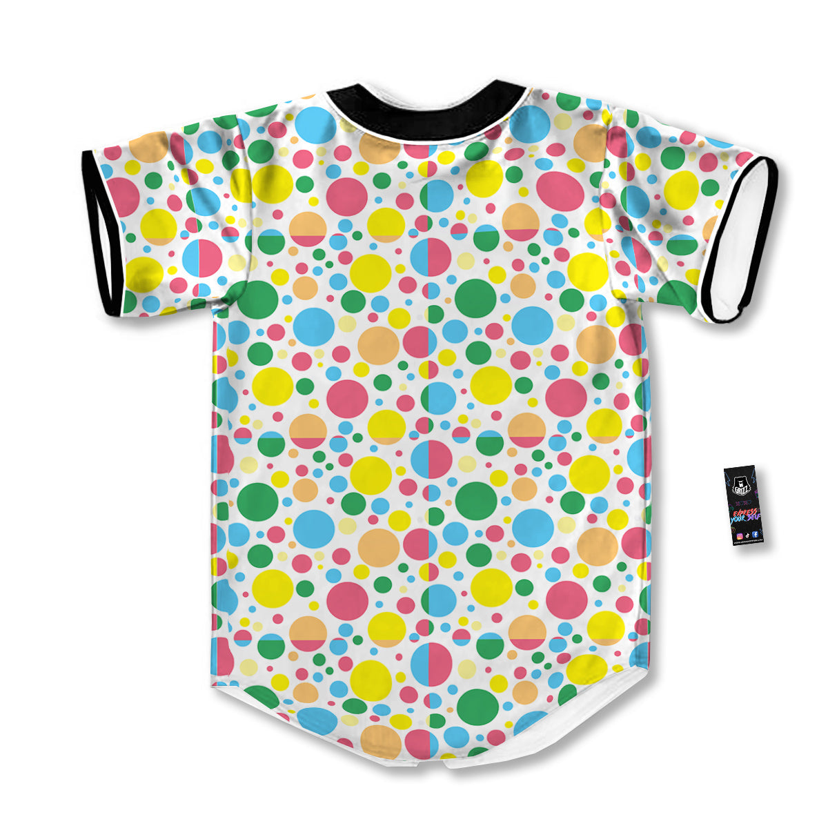 Polka Dot Colorful Print Pattern Baseball Jersey-grizzshop