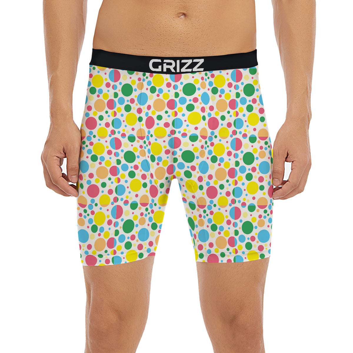 Polka Dot Colorful Print Pattern Boxer Briefs-grizzshop
