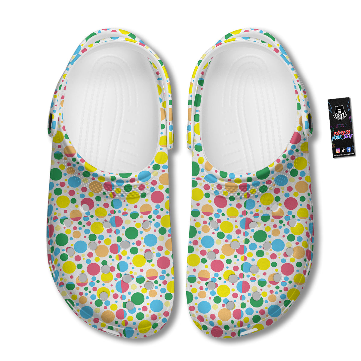 Polka Dot Colorful Print Pattern Clog-grizzshop