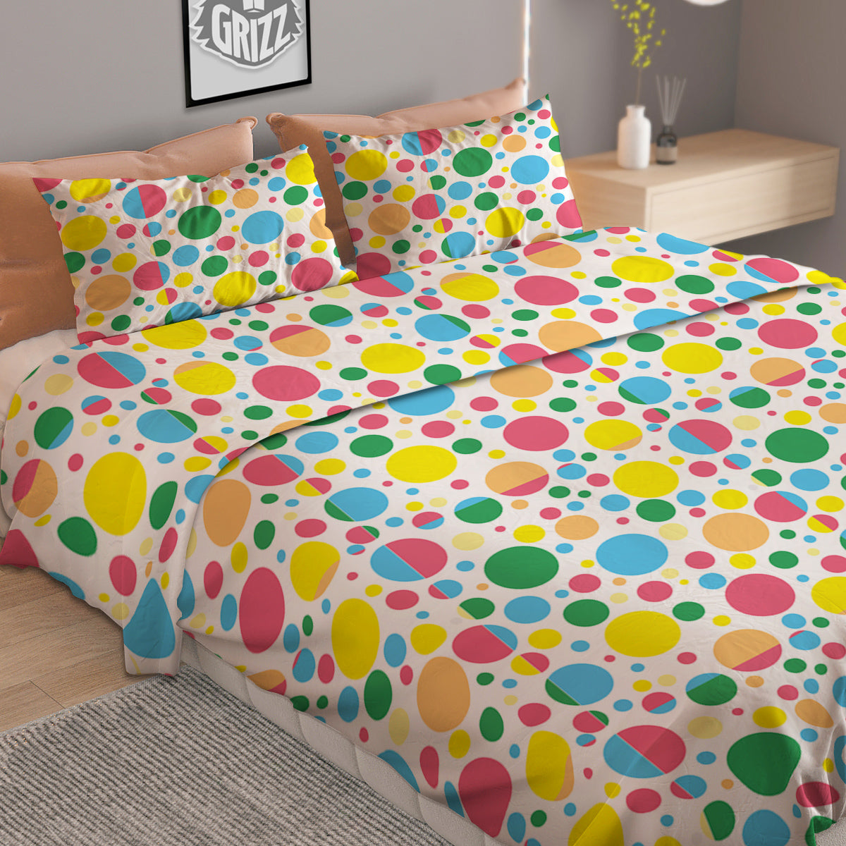 Pentagram Flame Print Duvet Cover Bedding Set