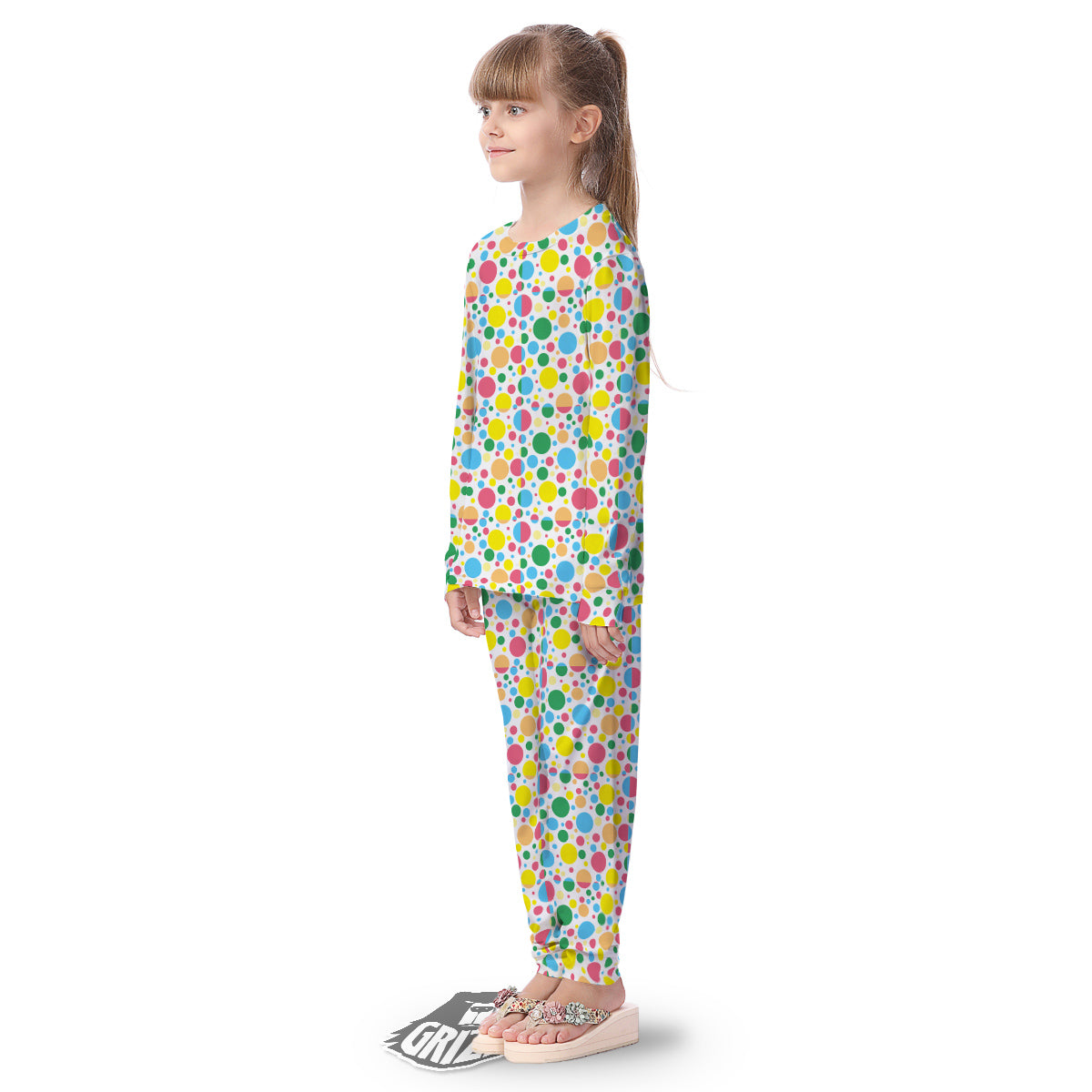 Polka Dot Colorful Print Pattern Kid's Pajamas-grizzshop
