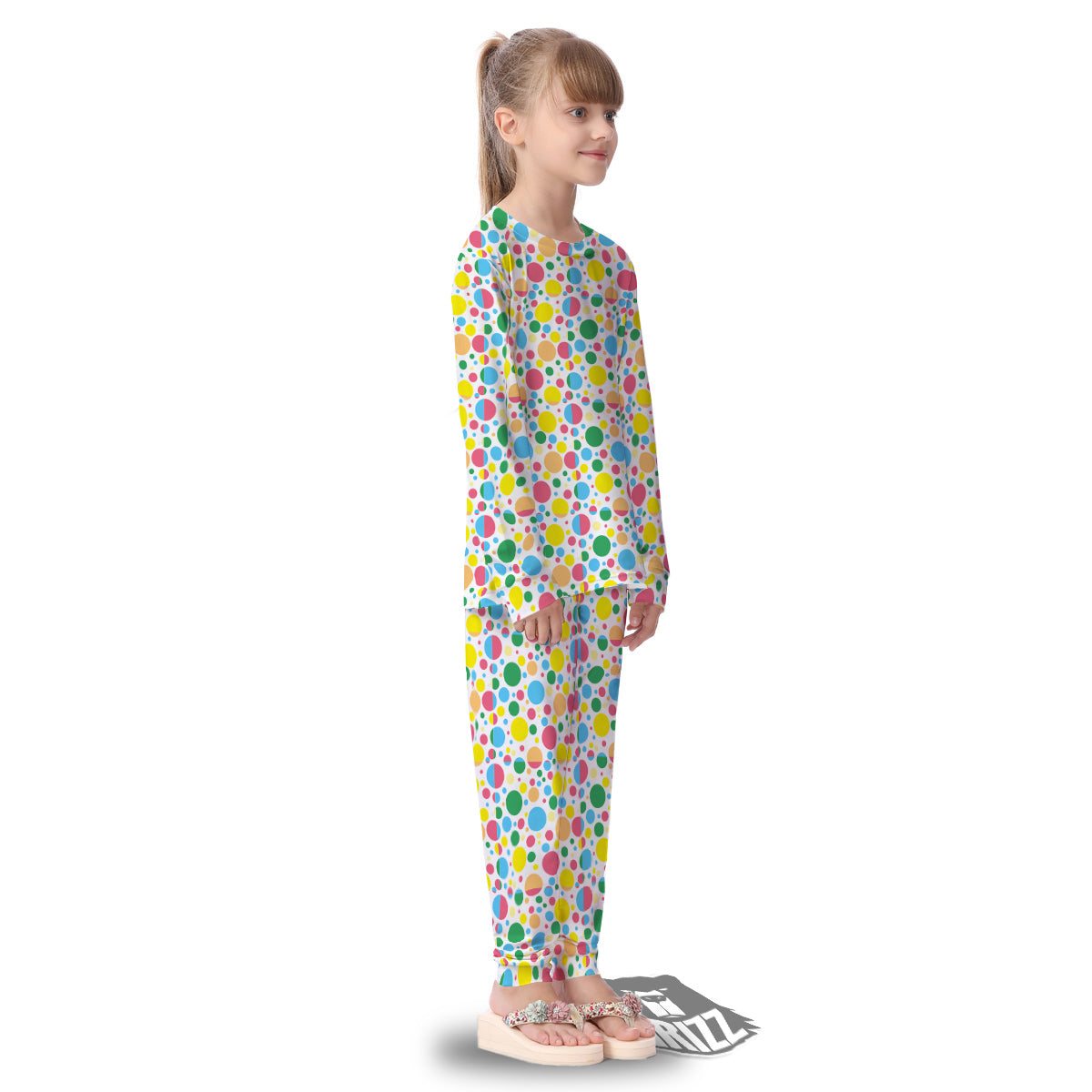 Polka Dot Colorful Print Pattern Kid's Pajamas-grizzshop