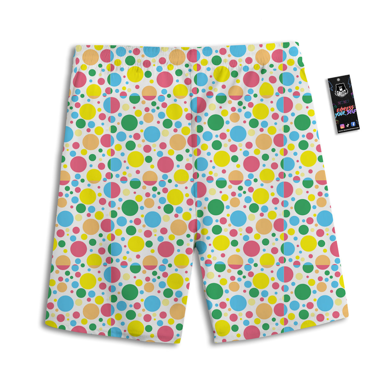 Polka Dot Colorful Print Pattern Men's Athletic Shorts