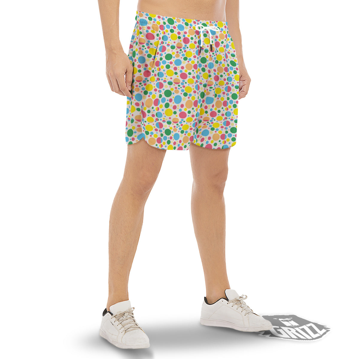 Polka Dot Colorful Print Pattern Men's Gym Shorts-grizzshop