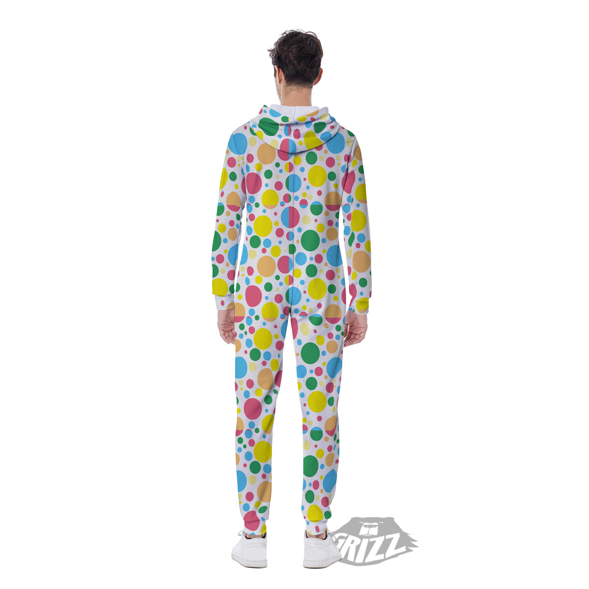 Polka Dot Colorful Print Pattern Men's Jumpsuit-grizzshop
