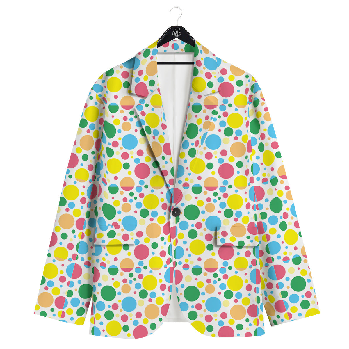 Polka Dot Colorful Print Pattern Men's Sport Coat-grizzshop