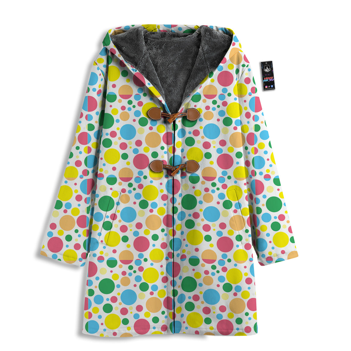 Polka Dot Colorful Print Pattern Men's Windbreaker Jacket-grizzshop