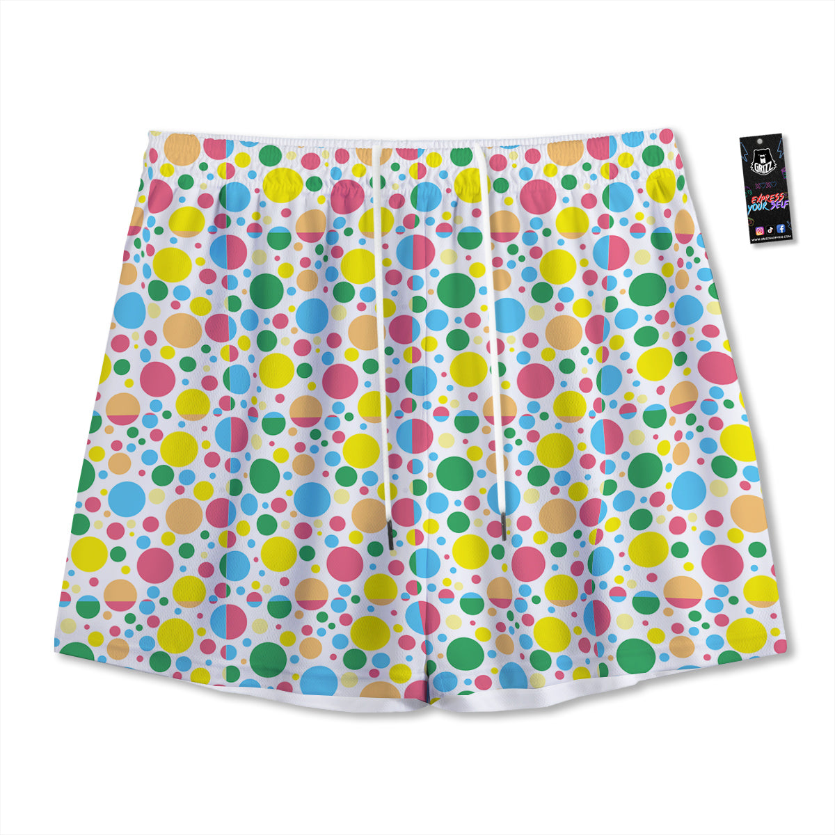 Pentagram Flame Print Mesh Shorts