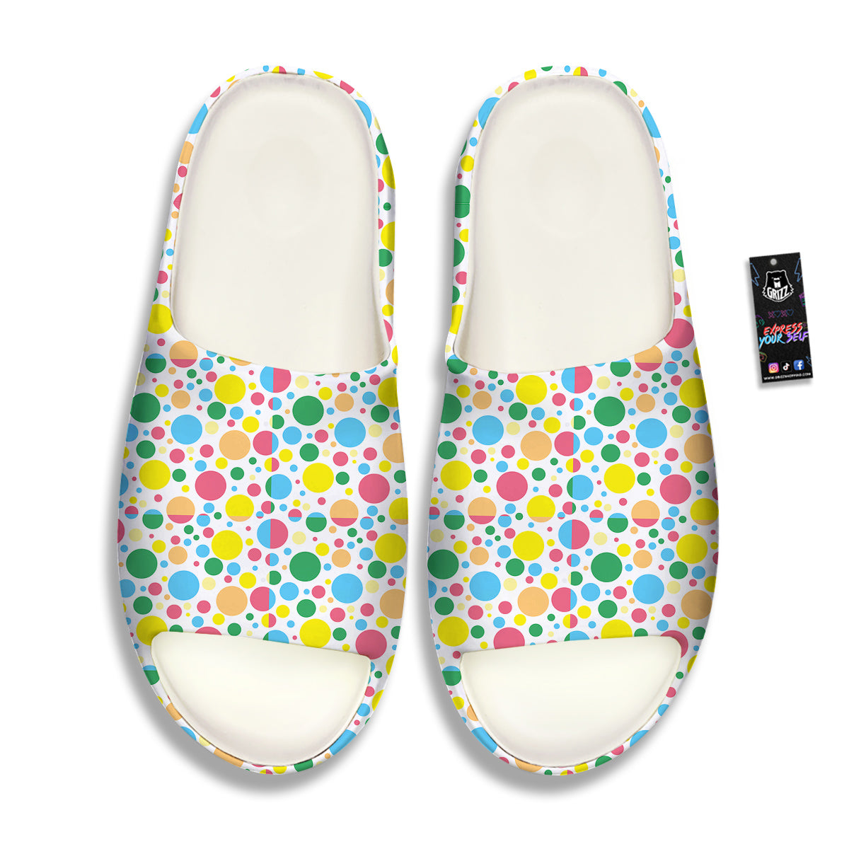 Polka Dot Colorful Print Pattern Sandals-grizzshop