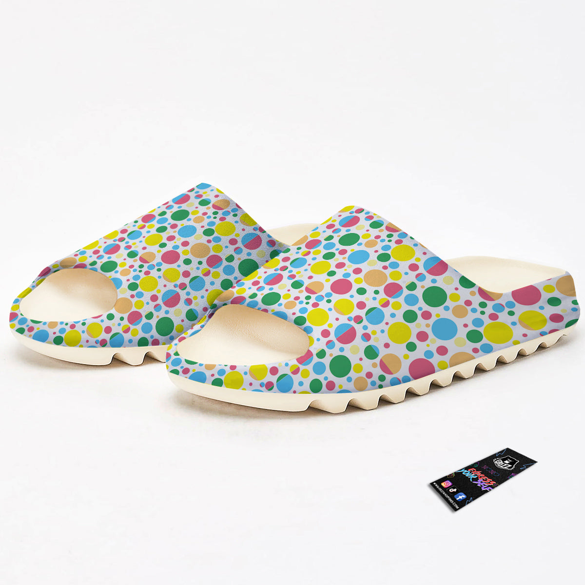 Polka Dot Colorful Print Pattern Sandals-grizzshop