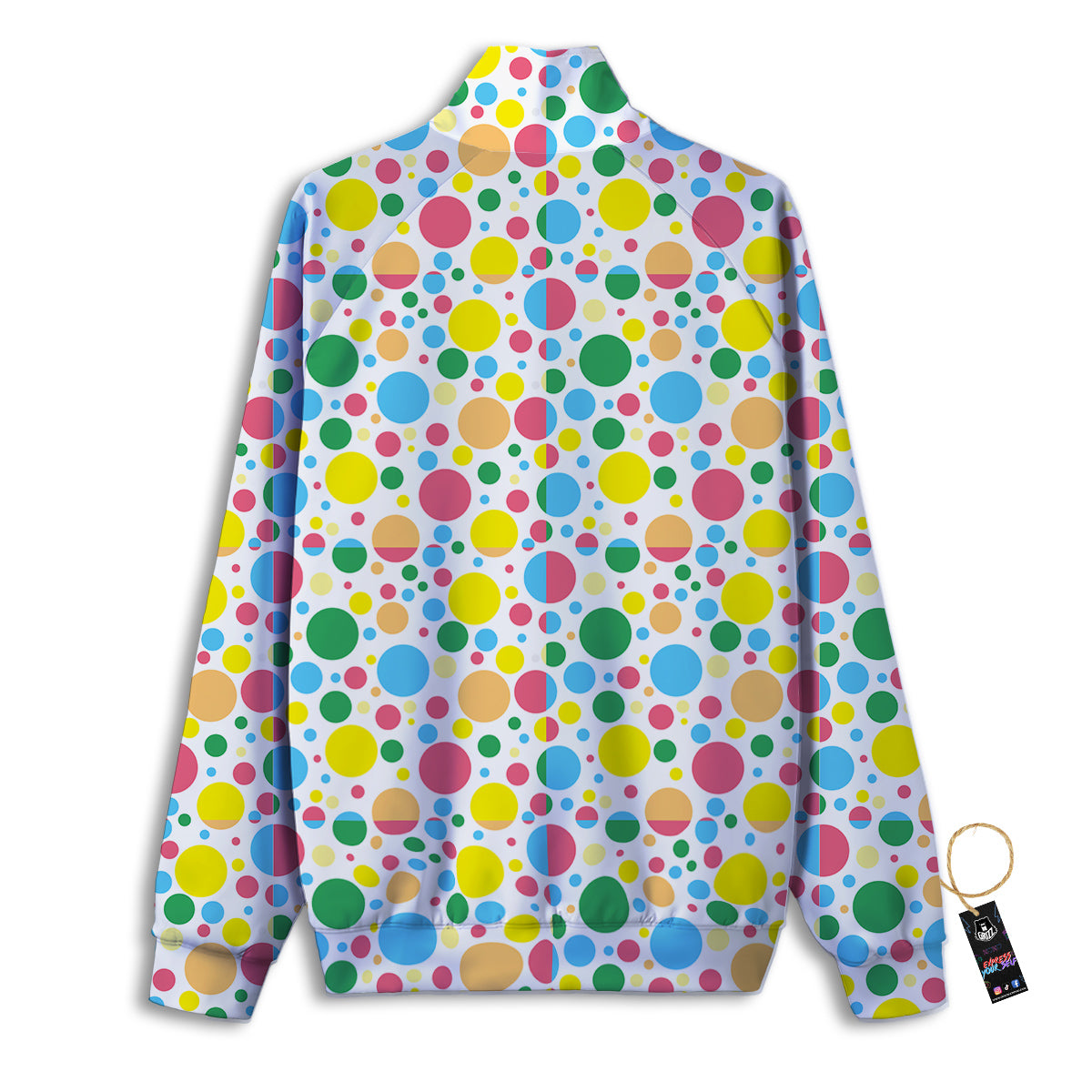 Polka Dot Colorful Print Pattern Track Jacket-grizzshop