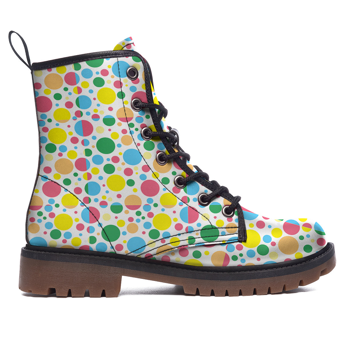 Polka Dot Colorful Print Pattern Work Boots-grizzshop