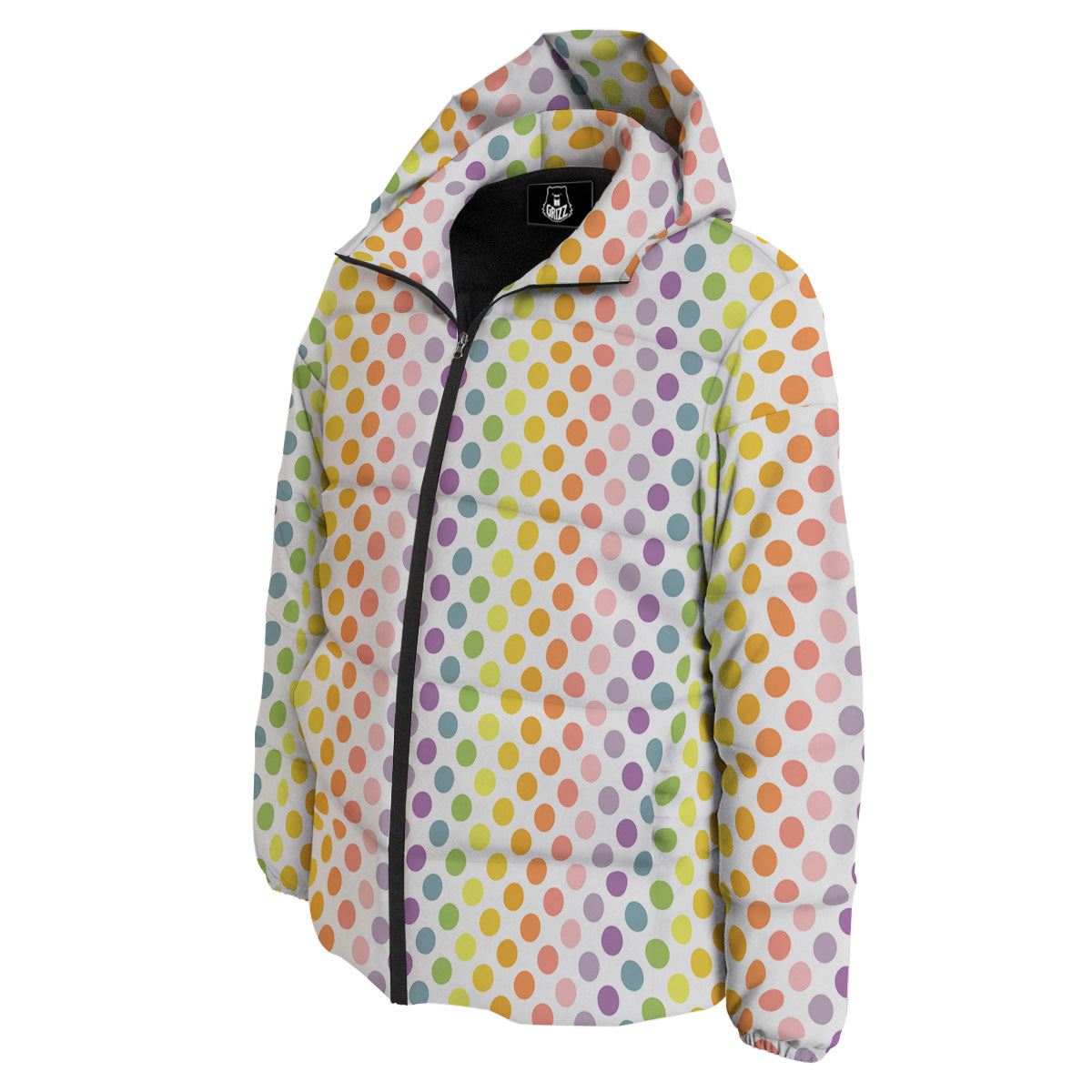 Polka Dot Colors Rainbow Print Pattern Down Jacket-grizzshop