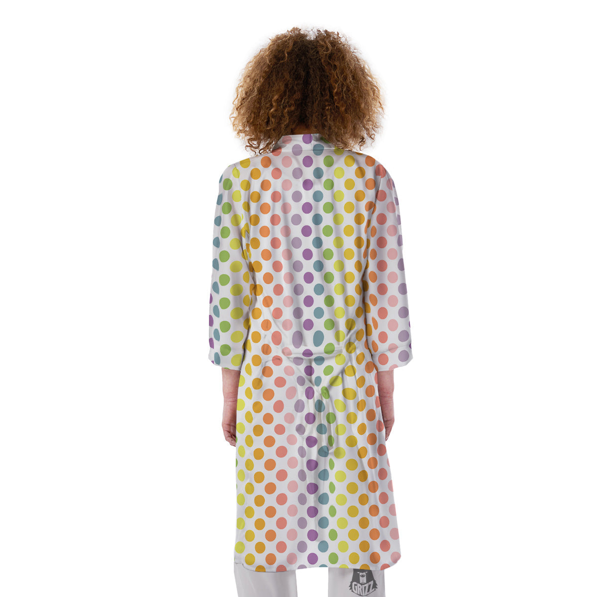 Polka Dot Colors Rainbow Print Pattern Kimono-grizzshop