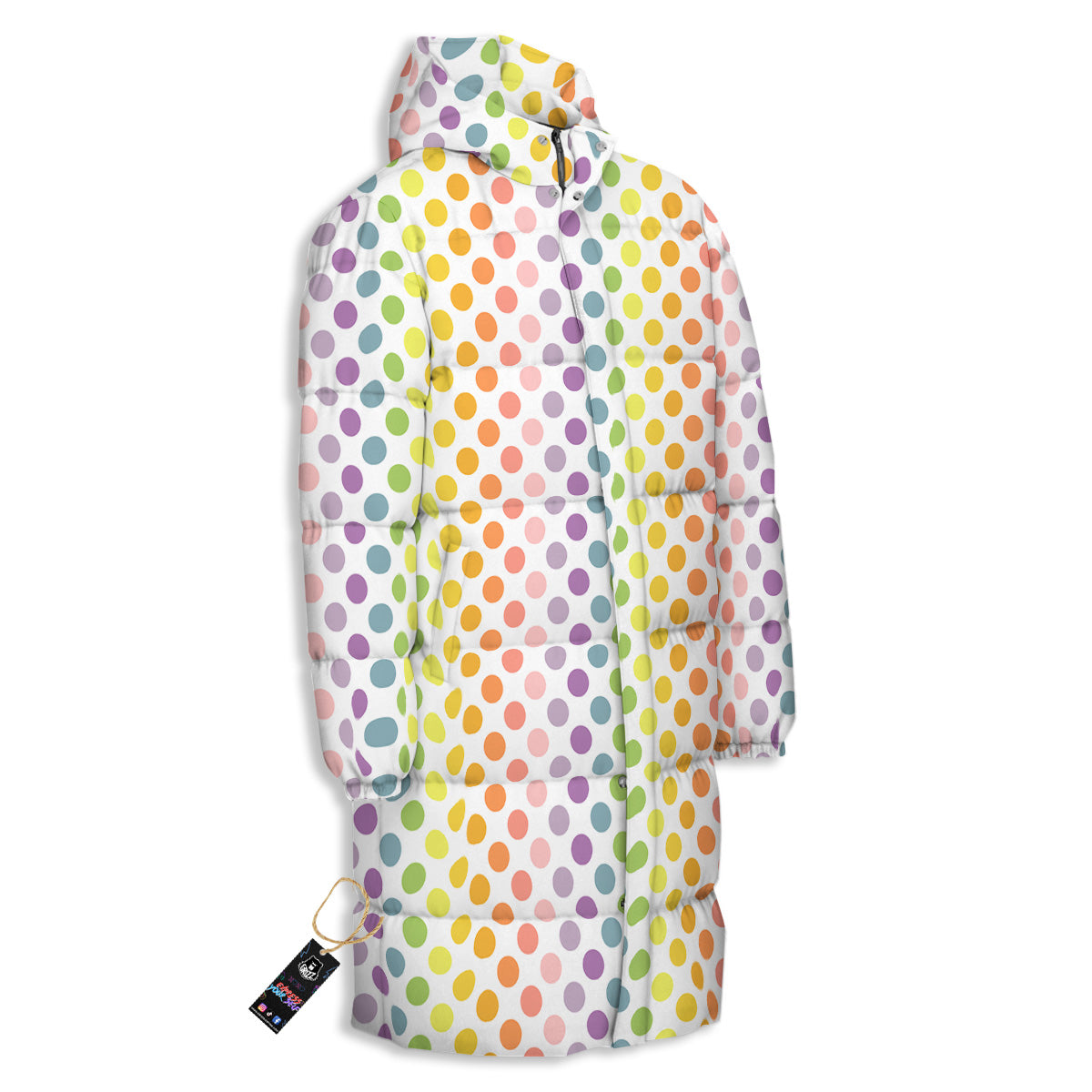 Polka Dot Colors Rainbow Print Pattern Long Down Jacket-grizzshop