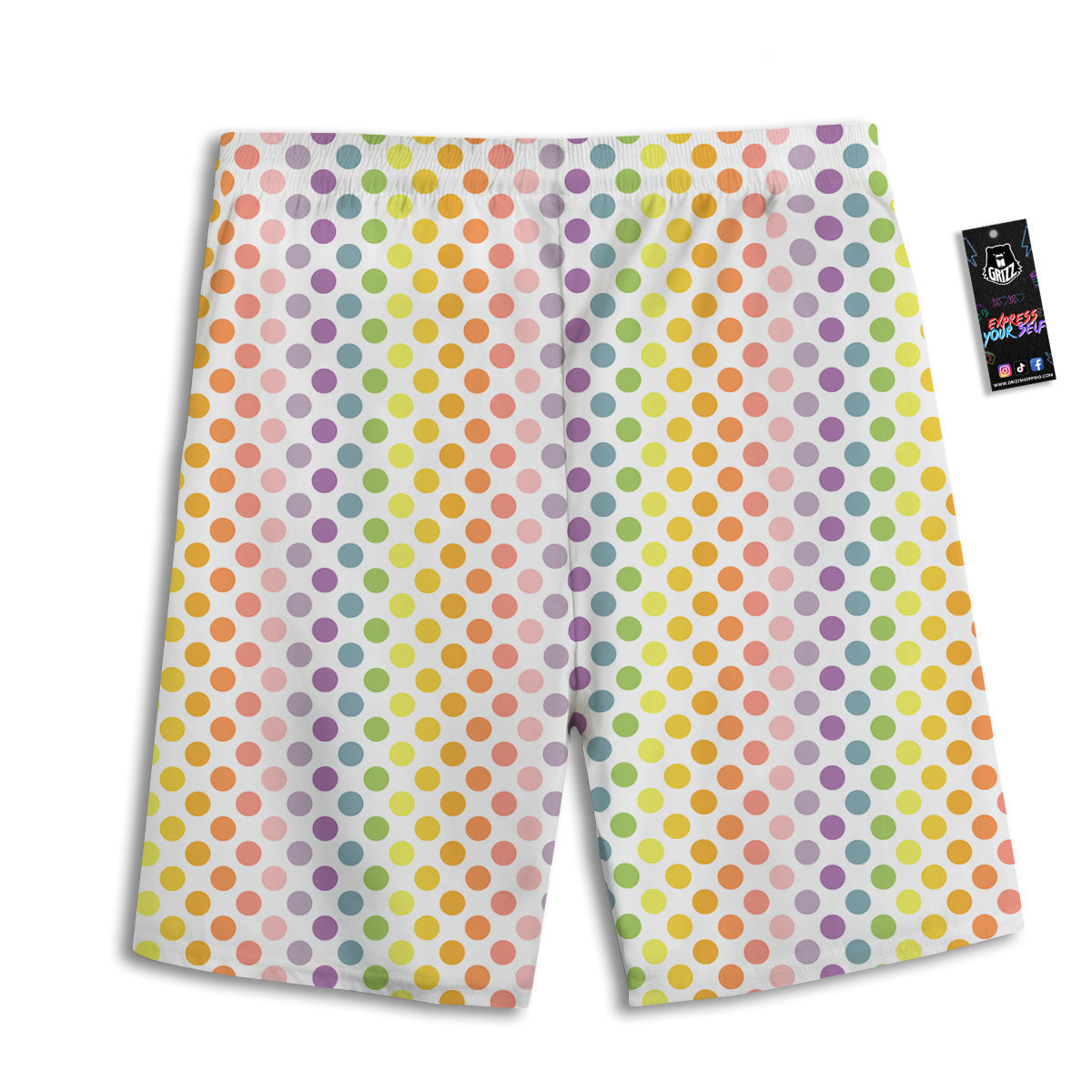 Polka Dot Colors Rainbow Print Pattern Men's Athletic Shorts
