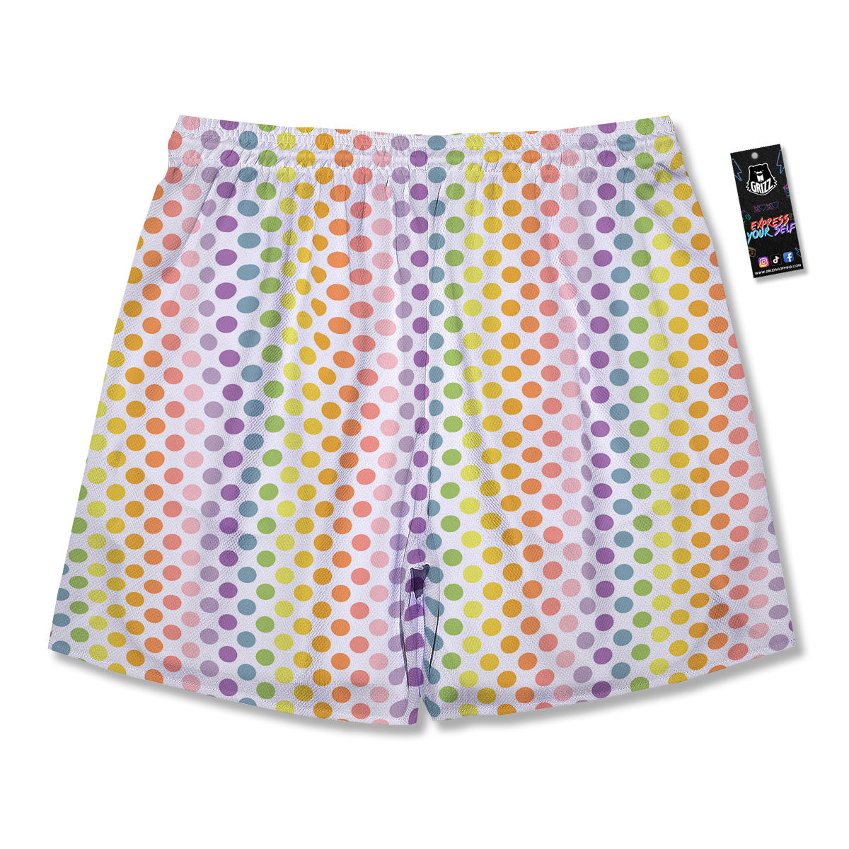 Polka Dot Colors Rainbow Print Pattern Men's Running Shorts-grizzshop