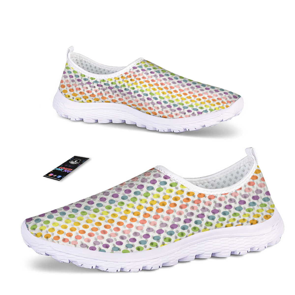 Polka Dot Colors Rainbow Print Pattern Nurse Shoes-grizzshop